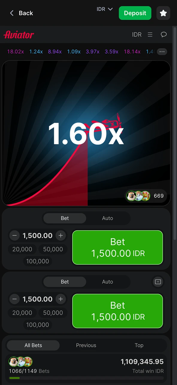 Start playing Aviator at 1Win and cash out on time.
