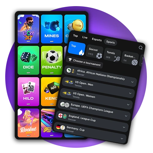 Explore a wide range of sports and casino games at 1Win.