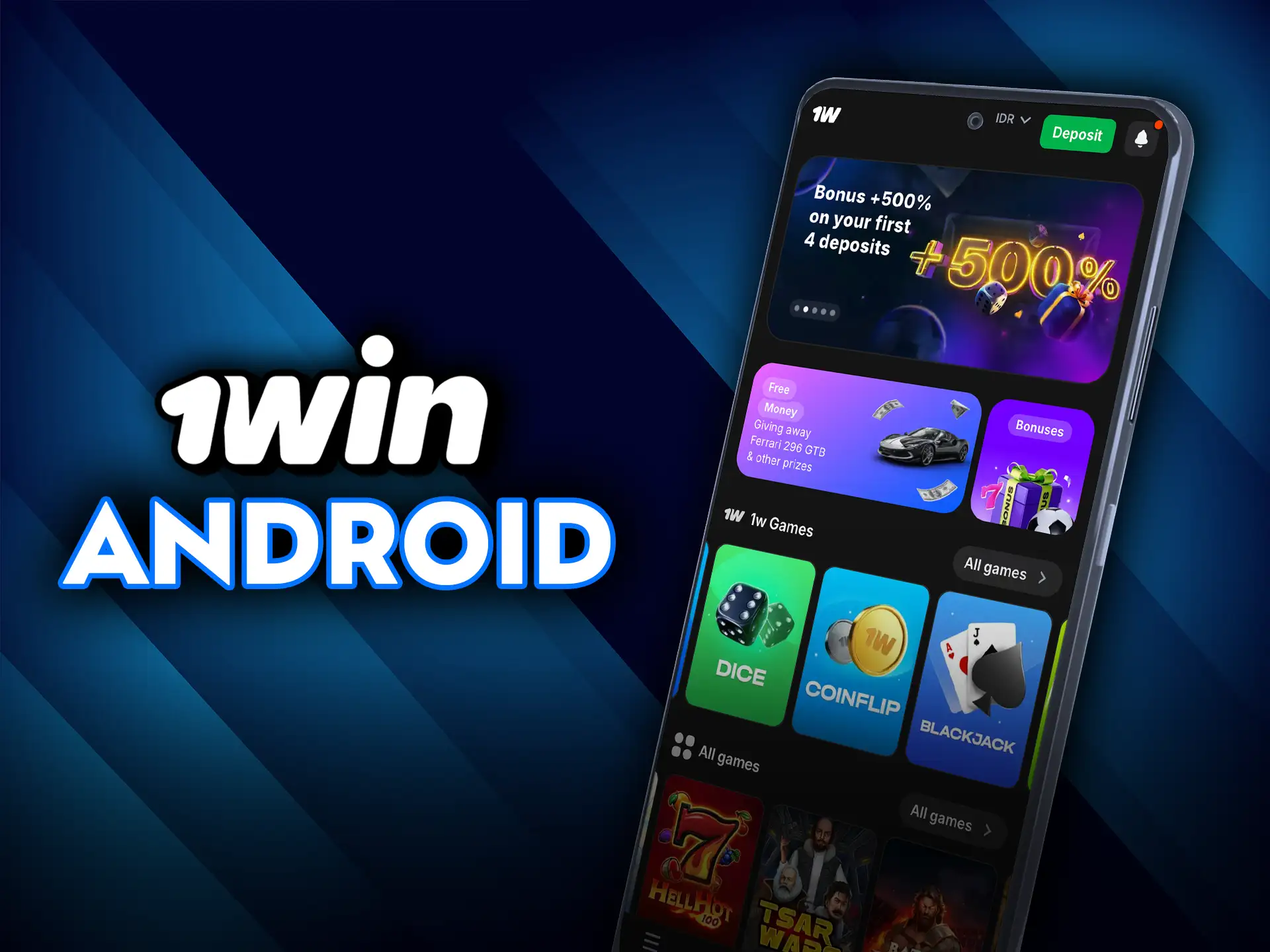 Download the 1Win Android app and start betting.