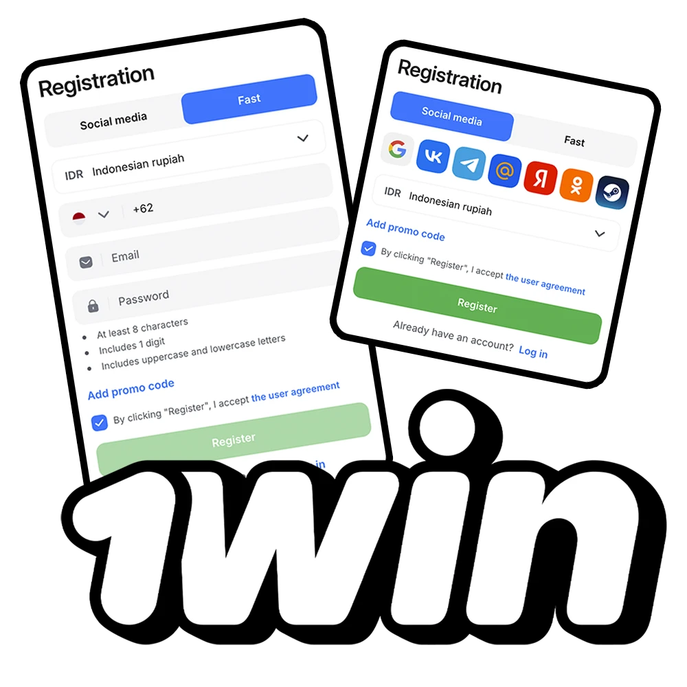 1Win registration to start betting and playing online.
