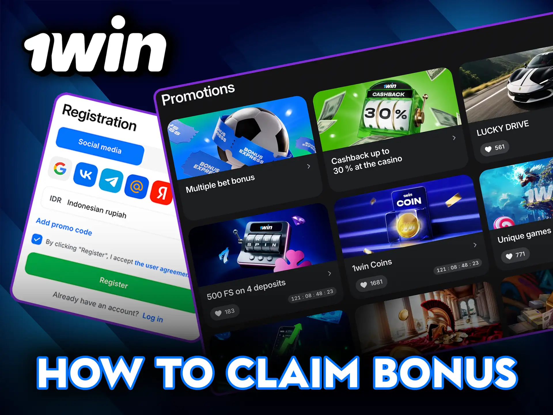 How to claim a bonus easily on 1Win.