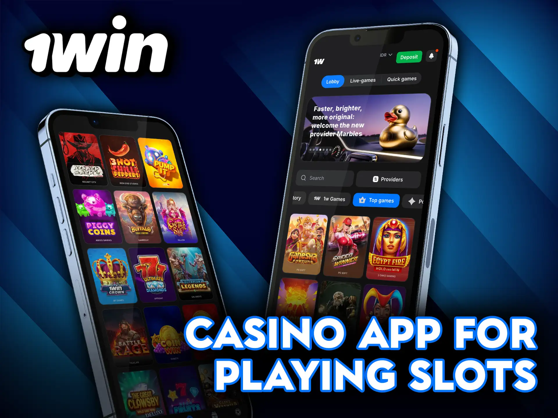 1Win casino app for playing slots anytime.