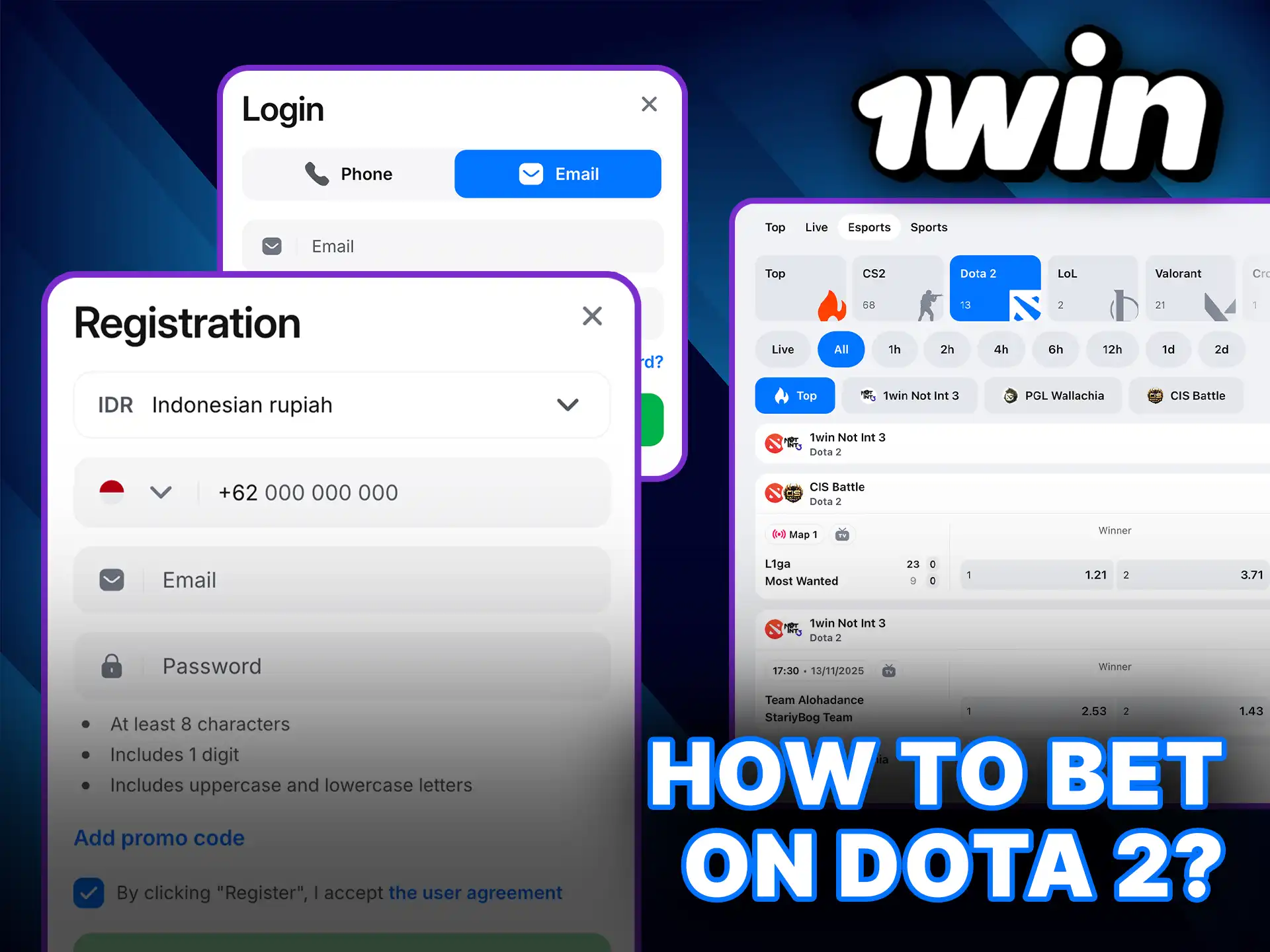Learn how to bet on Dota 2 at 1Win and dominate the eSports betting scene.