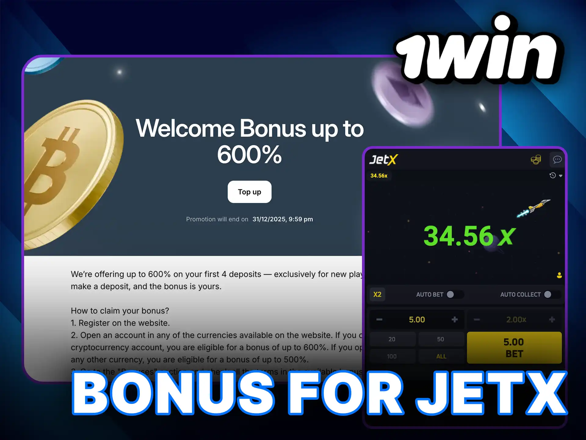 Claim a bonus for JetX from 1Win and increase your betting power instantly.
