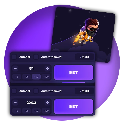 Place bets during takeoff and enjoy this feature of Lucky Jet to win quickly at 1Win.