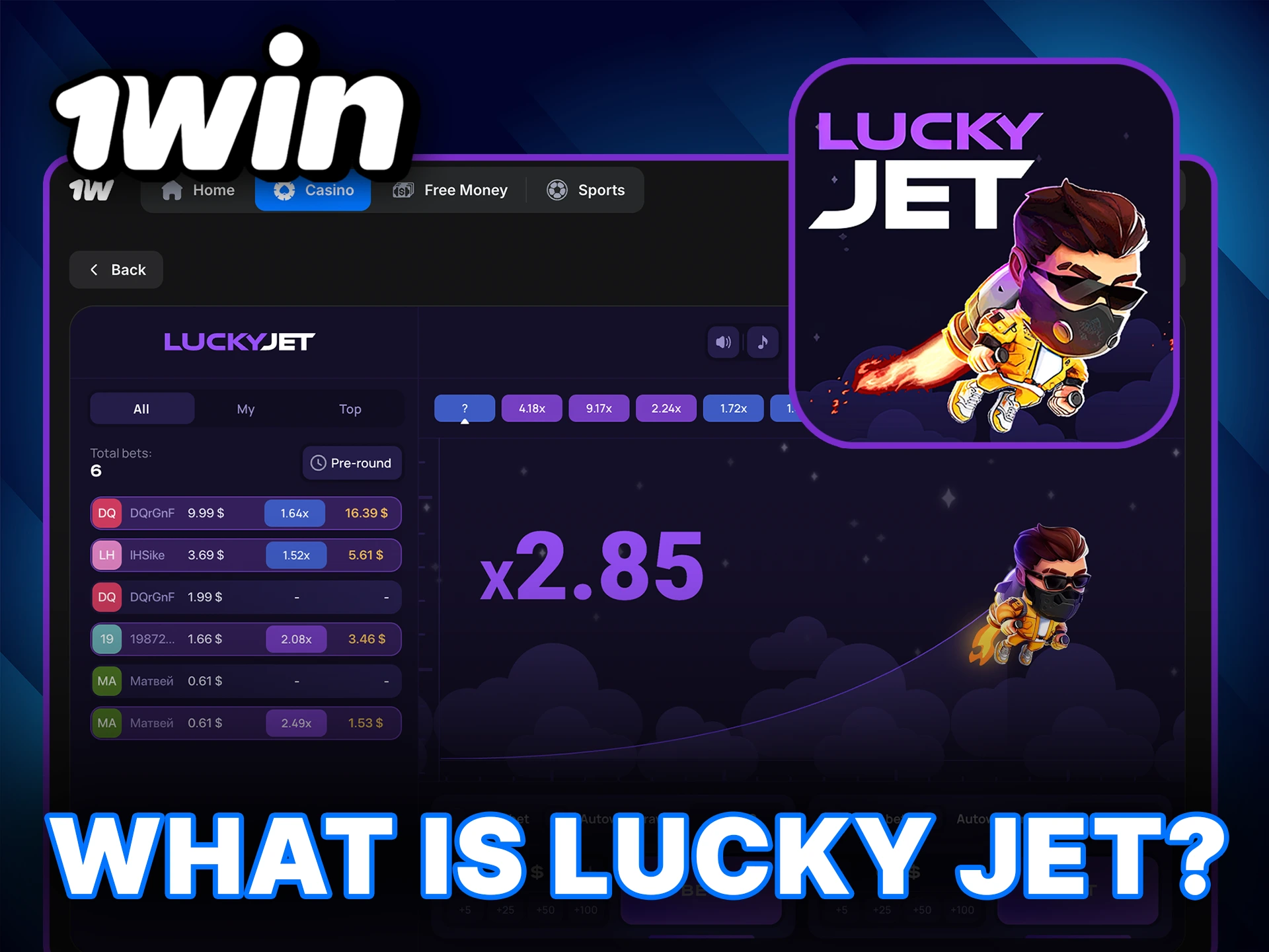 Discover what is Lucky Jet and start winning big multipliers today at 1Win.