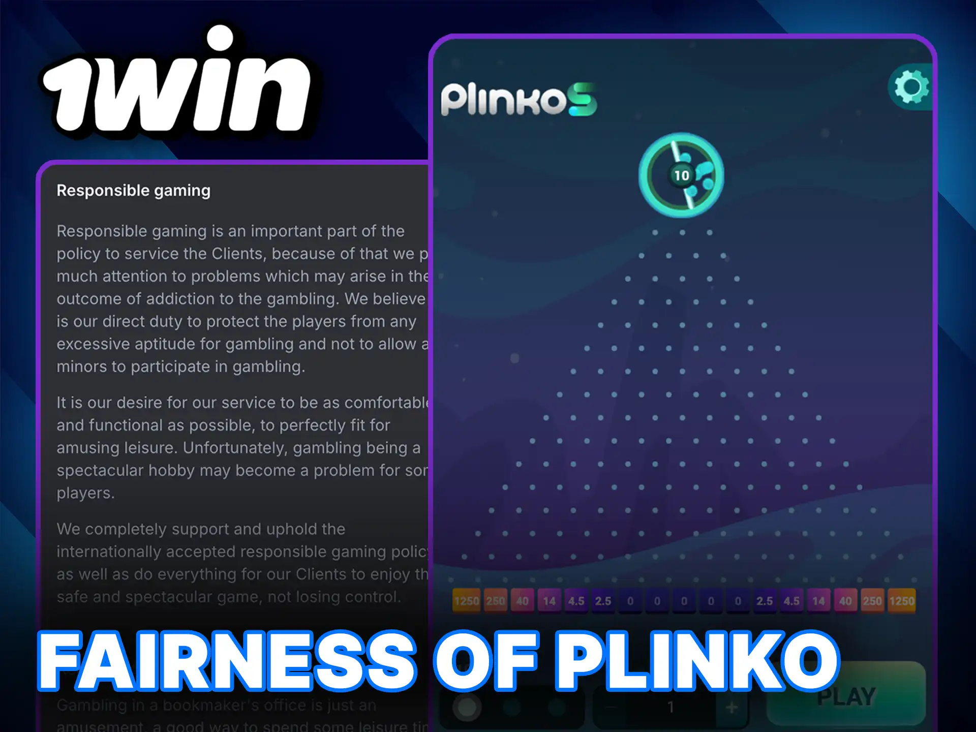 Check the fairness of 1Win Plinko and play with complete confidence in the game's security.