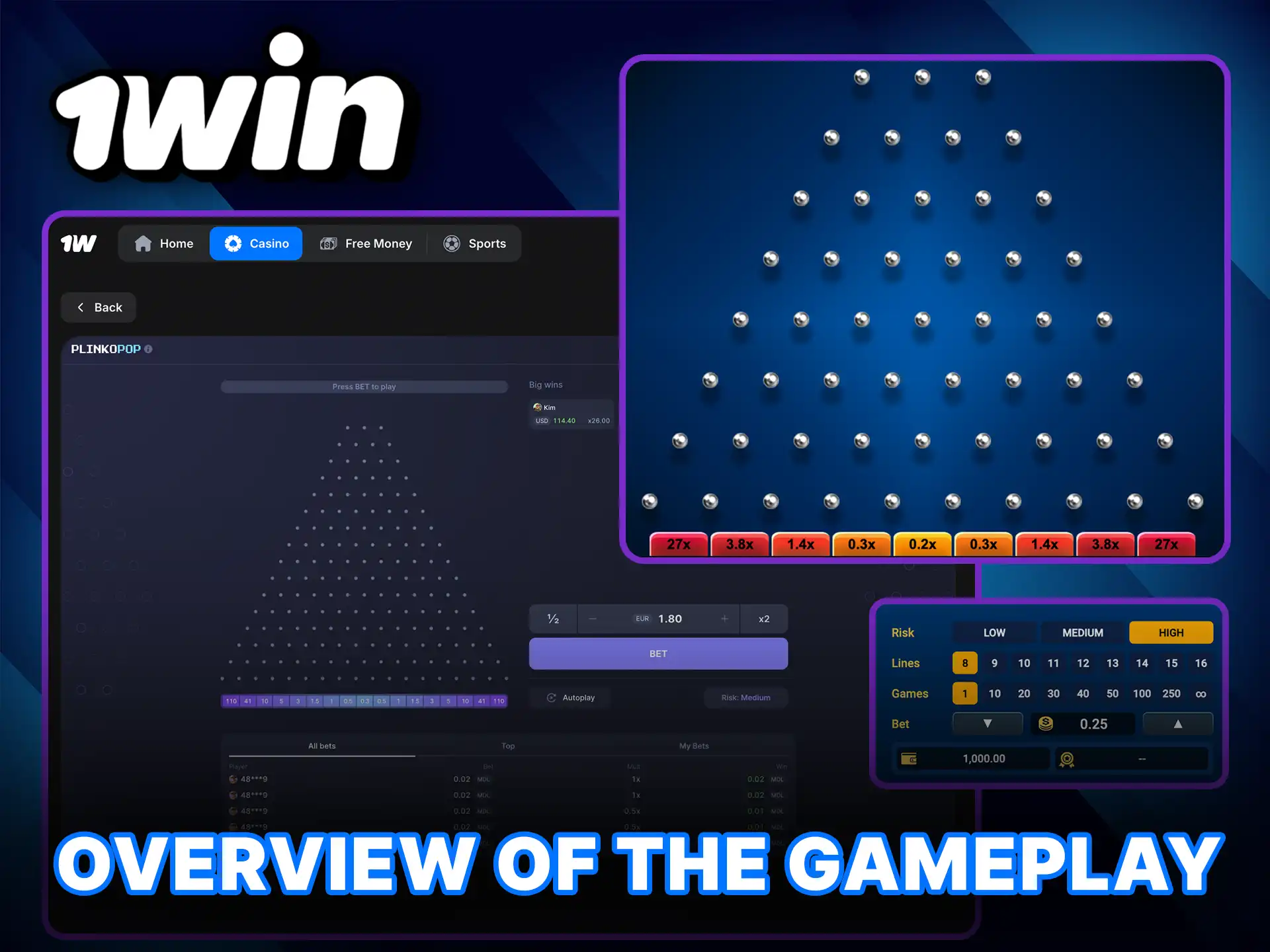 Watch an overview of the gameplay and learn the best strategies to win at 1Win Plinko.