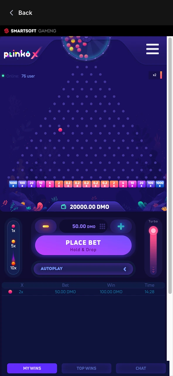 Explore the 1Win Plinko Game home page and find the game quickly to start winning.