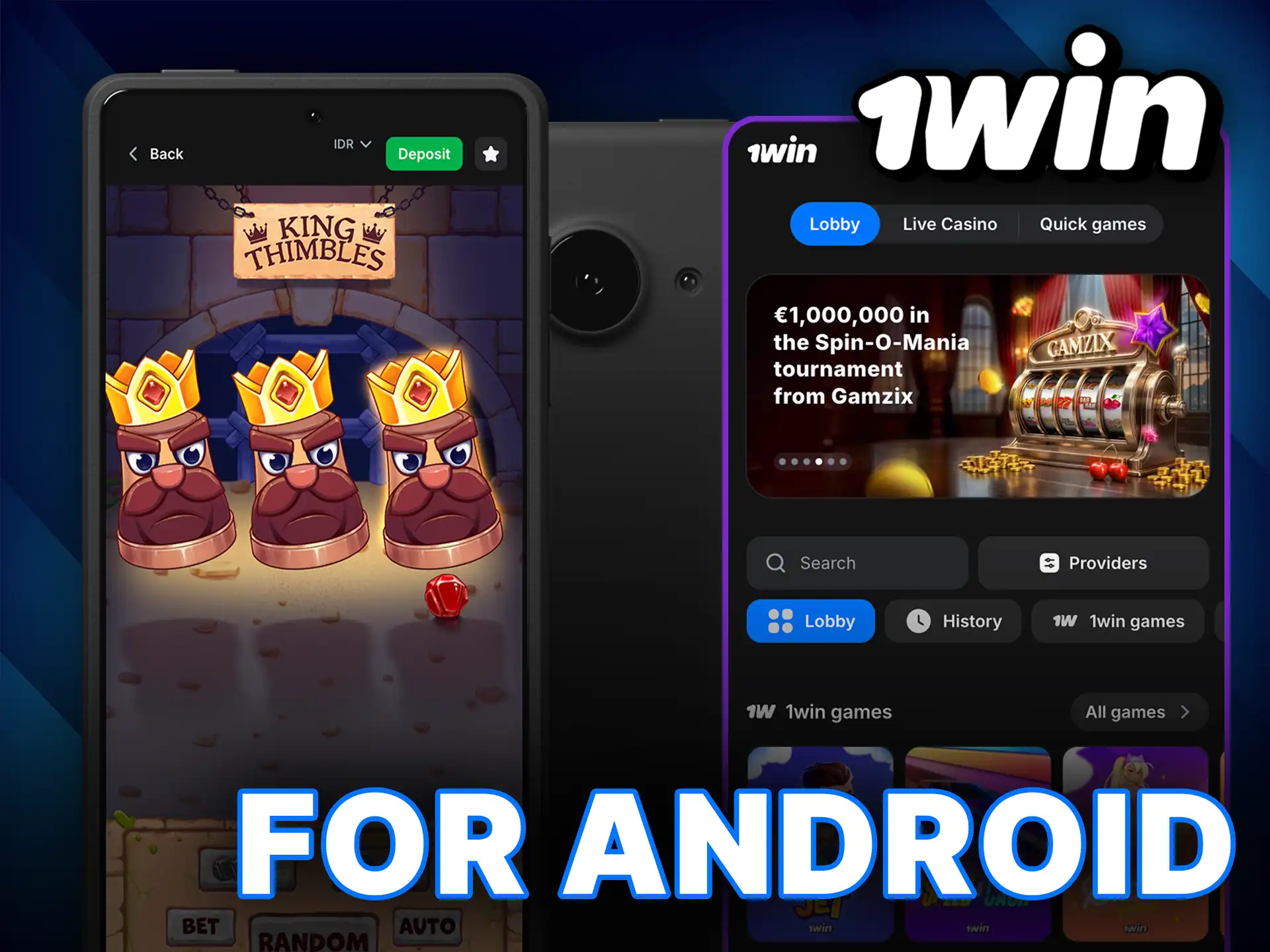 Download the 1Win App for Android and play Thimbles on your phone in Indonesia.