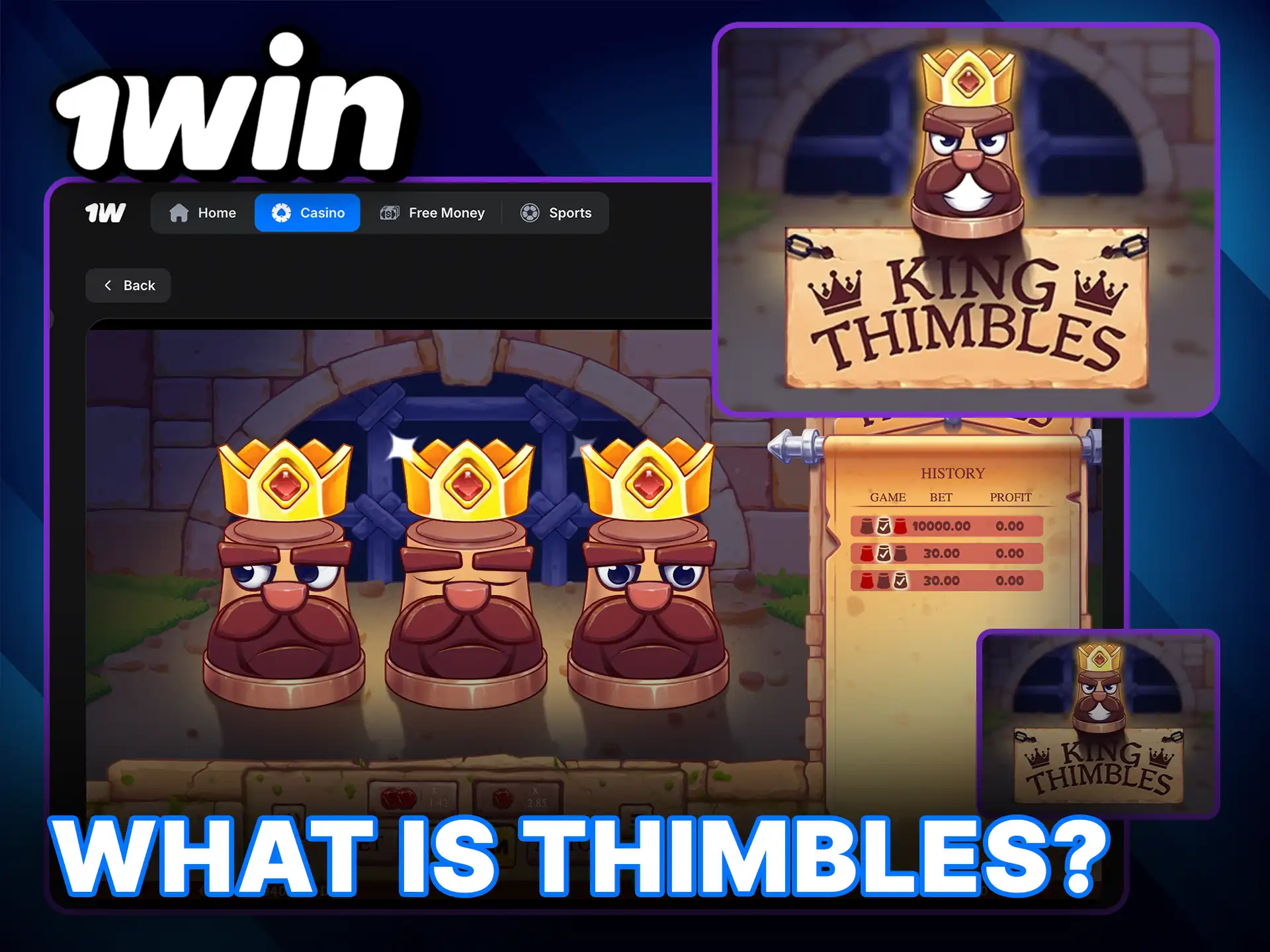 Discover what is Thimbles and start winning this simple game today at 1Win.