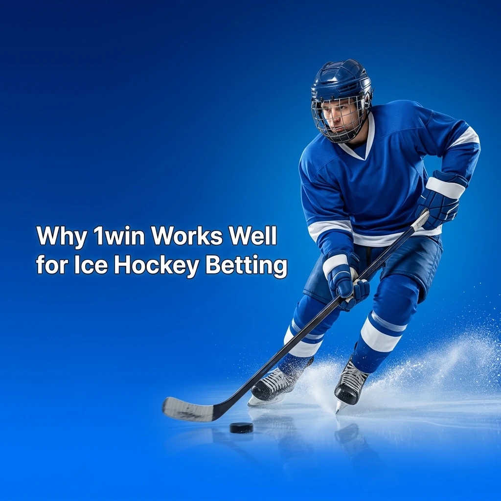 1win ice hockey betting platform showing wide markets, live odds, NHL and KHL coverage, and mobile access for Indonesian users